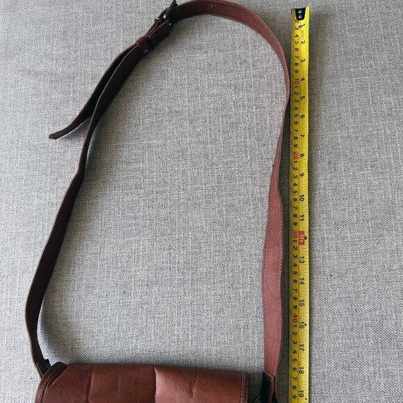 Vintage leather cross body messenger bag brass buckles Men's - Picture 16 of 16